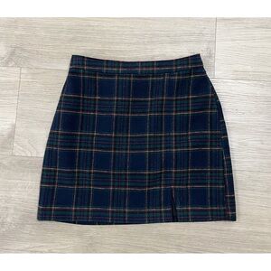 Hollister Plaid Pencil Skirt - Blue and Red